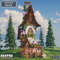 Minecraft Cottage Furniture, Starting House Minecraft, Minecraft Bride Ideas, Town Center Minecraft Ideas, Minecraft Portal House, Fantasy Buildings Minecraft, Lord Of The Rings Minecraft Builds, Flower Minecraft House