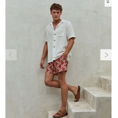 Brand New In The Bag. I Have Two Available. Man Vacation Outfits Beach, Men Tropical Vacation Outfits, Tulum Mexico Outfits Men, Mexico Men Outfits, Mens Vacation Outfits Mexico, Mens European Fashion Summer, European Summer Outfits Men, Tulum Fits, Honeymoon Fits