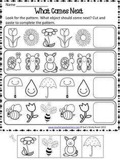 the worksheet for what comes next with pictures and words to help students learn how to