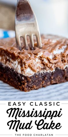 easy classic mississippi mud cake recipe with chocolate frosting and marshmallows