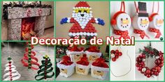 christmas decorations made out of plastic bottles and paper balls are featured in this collage