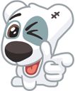 a cartoon polar bear giving the thumbs up sign