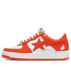 BAPE-COLLEGE-ORANGE2 Bapesta Shoes Outfit, Bapesta Shoes, Bape Ape, Bape Sneakers, Bape Shoes, Bape Sta, Blue Chill, Ape Bape, Orange Sneakers