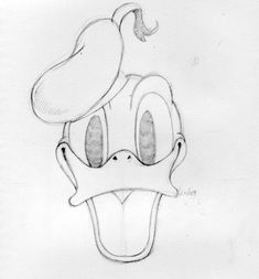 a pencil drawing of a cartoon character's face