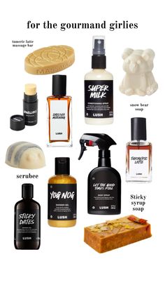 #lush #gourmand Lush Must Haves, Gourmand Body Care, Lush Perfume, Best Lush Products, Lush Haul, Gourmand Perfume, Lush Soap, Massage Bars, Turmeric Latte