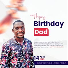 a man is standing in front of a birthday card