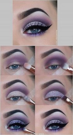 Dark Eye Makeup, Makeup Nails Designs, Beginners Eye Makeup, Purple Eye Makeup, Eye Makeup Techniques, Homecoming Makeup Black, Makeup Tutorial Eyeshadow, Eye Makeup Pictures, Purple Makeup