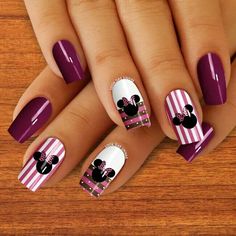 Mouse Nails, Nail Pics, Disney Nails, Nail Art Summer, Summer Nail, Summer Nails, Minnie Mouse