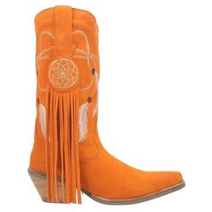 A vision of loveliness, the Day Dream 12-inch boot from Dingo1969 is trance-inducing. Featuring easy pull-on tabs, 2-1/2 inch heel and chic fringe, the Day Dream's show stopping detail is in its dream catcher design throughout the shaft. Size: 8.5.  Color: Orange.  Gender: female.  Age Group: adult. Glitter Boots, Slouchy Boots, Gogo Boots, Orange Shoes, Mens Cowboy Boots, Womens Mid Calf Boots, Boots Fall, Calf Boots, Mid Calf Boots