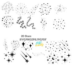 some stars and numbers are in the sky