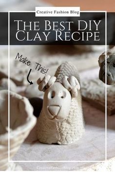 the best diy clay recipe is to make this cute little sheep - like sculpture