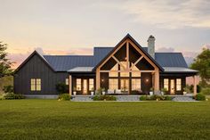 this is an artist's rendering of the modern farmhouse style house plans for sale