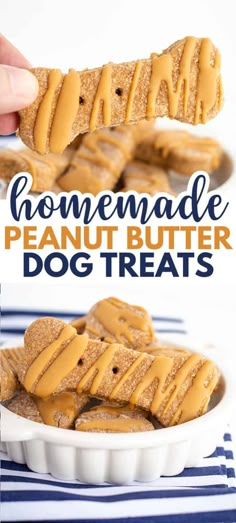 homemade peanut butter dog treats in a bowl