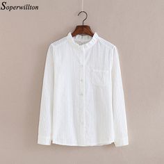 Autumn Blouses, Long Sleeve White Shirt, Female Shirts, Cotton Shirts Women, Chic Shirts, Flared Sleeves Top, White Long Sleeve Shirt