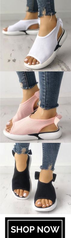 Casual Mesh Fabric Breathable Bowknot Embellished Sandals Rad Clothes, Embellished Sandals, Peep Toe Heels, Scarf Styles, Mesh Fabric, Modest Fashion, Beautiful Outfits, Me Too Shoes, Designer Shoes