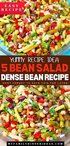 5-bean salad 3 Bean Salad Recipe, 5 Bean Salad, Green Bean Salad, Savory Dinner, Bean Salad, Hearty Breakfast, Quick Snacks, Easy Weeknight Meals, Bean Recipes