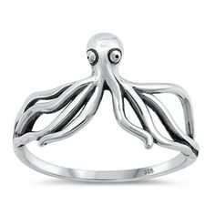 Classic Octopus Ring 925 High Polished Beach Sterling Silver Band Jewelry Female Male Unisex Size 7 All our silver jewelry is crafted from .925 silver also commonly referred to as sterling silver. Sterling silver is the standard for beautiful high-quality silver jewelry and cannot be replicated by lower priced silver plated jewelry. It is 92.5% pure silver, mixed with alloys to add strength and durability to stand the test of time. Keep your fine jewelry shiny and elegant by storing it properly. Octopus Ring, Tarnish Remover, Female Male, Band Jewelry, Bridal Bands, Silver Plated Jewelry, Size 10 Rings, Sterling Silver Bands, Bling Jewelry