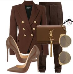 Classy Work Outfits, Brown Pants, Moda Vintage, Looks Chic, Fall Fashion Outfits, Business Casual Outfits, Business Outfits, Mode Inspiration, Work Fashion