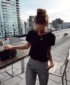 Black Tees, Classy Winter Outfits, Gingham Pants, Summer Trends Outfits, Business Casual Outfits For Women, Summer Work Outfits, Womens Business Casual, Outfit Trends