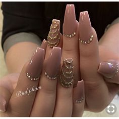 Nail Art Gel, Swarovski Nails, Her Nails, Glam Nails, Fabulous Nails, Coffin Nails Designs, Bling Nails, Fancy Nails, Nail Polishes