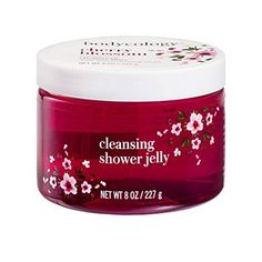 Fun, fresh twist to daily cleansing. Enriched with moisturizing Shea butter. Scoop out your desired amount of shower jelly from jar and apply to wet skin. Lather in a circular motion and rinse clean. Just like soap, shower jelly works well with a washcloth or shower pouf. Size: 8 oz.. Bodycology Cherry Blossom, Cherry Scented Shower Routine, Cherry Skincare, Cherry Body Wash, Cherry Blossom Soap, Cherry Chapstick, Cherry Products, Shower Jelly, Cherry Scent