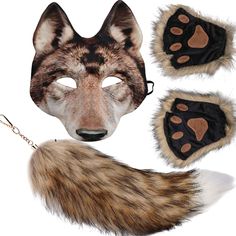 PRICES MAY VARY. Transform into a fierce werewolf with our high-quality Therian Wolf Mask, Tail, and Paw. Made with attention to detail, the mask features a realistic wolf snout and fur texture that will make you stand out at any event. The matching Therian Wolf Tail adds a touch of authenticity to your look, complete with soft fur and a sturdy clip for easy attachment. Don't forget to complete your transformation with the Therian Wolf Paw gloves, featuring sharp claws and a comfortable fit for Wolf Costume Women, Kids Fox Costume, Therian Paws, Wolf Therian Mask, Fox Therian Mask, Therian Wolf, Grandma Costume, Ears And Tail Set, Realistic Wolf