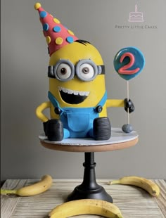 a birthday cake that looks like a minion