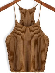 Vintage Cami Top, Brown Cami, Khaki Vest, Brown Tank Top, Cotton Camisole, Stretchy Tops, Tank Top Camisole, Crop Top Sweater, Tank Top Cami