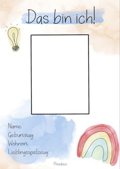 a poster with an image of a rainbow and a light bulb