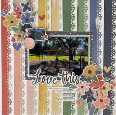 a scrapbook page with an image of a park