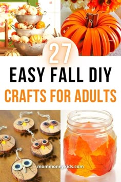 some pumpkins and other fall crafts for adults