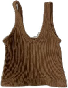 Brown Cami Top For Spring, Fitted Brown V-neck Tank Top, Urban Outfitters Seamless V-neck Top, Brown Ribbed Sleeveless Crop Top, Sleeveless Ribbed Brown Crop Top, Urban Outfitters Cotton V-neck Tank Top, Brown Stretch Cami Top, Stretch Brown Cami Top, Brown Seamless V-neck Top