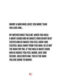 a poem written in black and white with the words mary a man who loves you more than you love him