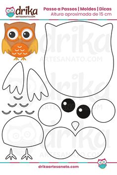 an owl cut out with the outlines