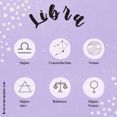 zodiac signs and their names on a purple background