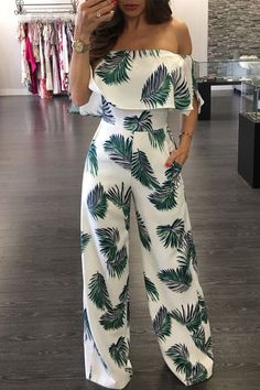 1ef91c212e30e14bf125e9374262401fdesc40462822ri Loose Fit Jumpsuit, Flared Jumpsuit, Flare Jumpsuit, Trend Fashion, Wide Leg Jumpsuit, Tropical Print, Rompers Women