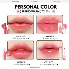 True Spring Makeup, Igari Makeup, Fuller Lips Naturally, True Spring Colors, Korean Makeup Tutorials, Makeup Face Charts, Makeup Shades, Spring Palette