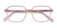 Clear Pink square eyeglasses available in variety of colors to match any outfit. These stylish full-rim, medium sized acetate eyeglasses include free single-vision prescription lenses, a case and a cleaning cloth. Glasses Inspiration, Pink Eyeglasses, Funky Glasses, Pink Glasses, Discover Your Style, Pink Square, Square Eyeglasses, Cute Glasses, Pink Frames