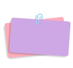 two pink and purple paper clips with a blue clip on top of each one in the shape of a rectangle