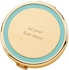 kate spade new york - Holly Drive Compact - Let Your Hair Down #affiliate Kate Spade Makeup Bag, Turquoise Home Decor, Kate Spade Bridal Shower, Embossed Text, Dopp Bag, Makeup Purse, Let Your Hair Down, Blue Tone, Toiletry Kit