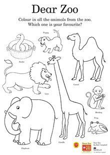 an animal coloring book for children with pictures of animals and their names on the page