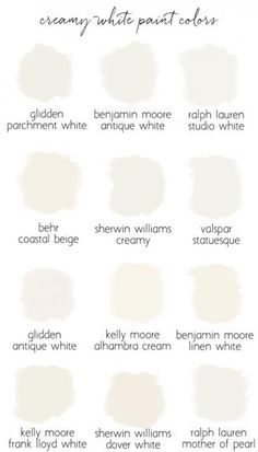 the different shades of white paint