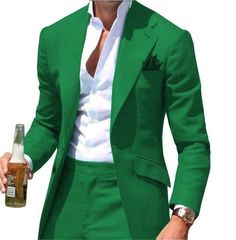 This elegant outfit is designed with high quality wool material. it is suitable for all kinds of occasion and comes in 2 pieces ( blazer + pant trouser) the blazer can also be worn with any type of trouser or jeans  for custom orders,  please feel free to start a conversation for further enquiries. i hope you have a pleasurable shopping experience Tailored Green Winter Suit, Single Button Long Sleeve Three-piece Suit For Office, Green Notch Lapel Suit For Winter, Three-piece Suit With Long Sleeves And Single Button, Three-piece Suit With Single Button And Long Sleeves, Green Winter Suits With Suit Collar, Three-piece Long Sleeve Suit With Pockets For Business Casual, Business Casual Three-piece Suit With Long Sleeves, Business Casual Three-piece Suit With Pockets