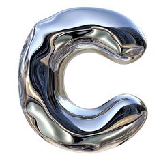 the letter c is made up of shiny metal