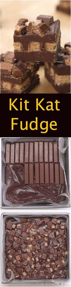 the kitkat fudge is made with chocolate and nuts