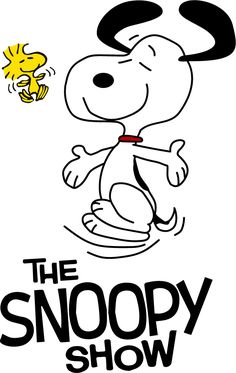 the snoopy show logo with a cartoon dog