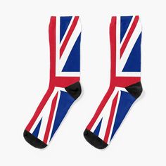 Super soft all-over printed knit socks with extra cushioning in the sole. Suitable for men and women. The Union Jack. Awesome Socks, United Kingdom Flag, Jack Flag, Union Jack Flag, The Union, Union Jack, Cool Socks, Socks For Sale, Mens Socks