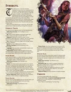 The Sybercyl! Unlock your body's true potential with augmentation! - UnearthedArcana 5e Races, Dnd Cleric