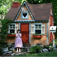 Hobit Houses, Cute Playhouse, Playhouse Swingset, Victorian Playhouse, Little Cottage House, Playhouse Kits, Storage Shed Kits, Little Cottages, Shed Kits