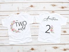 Processing of your order takes 4-9 business days, then shipping is First Class so allow another 3-6 business days.  Find matching Mom/Dad/Family Shirts here: https://www.etsy.com/listing/1620431813/wildflower-birthday-family-shirts-wild?click_key=f265aff77127ced666385c28e5fc426efea13bbd%3A1620431813&click_sum=33629090&ga_search_query=wildflower&ref=shop_items_search_4&pro=1&sts=1 All Shirts/Bodysuits are printed using DTG (Direct To Garment) printing. This is where the ink is directly sprayed on Wild Flowers Birthday, Wildflower Birthday Party, Second Birthday Shirt, Wildflower Birthday, Boho Wildflower, 2nd Birthday Shirt, Two Wild, Flowers Birthday, Matching Mom